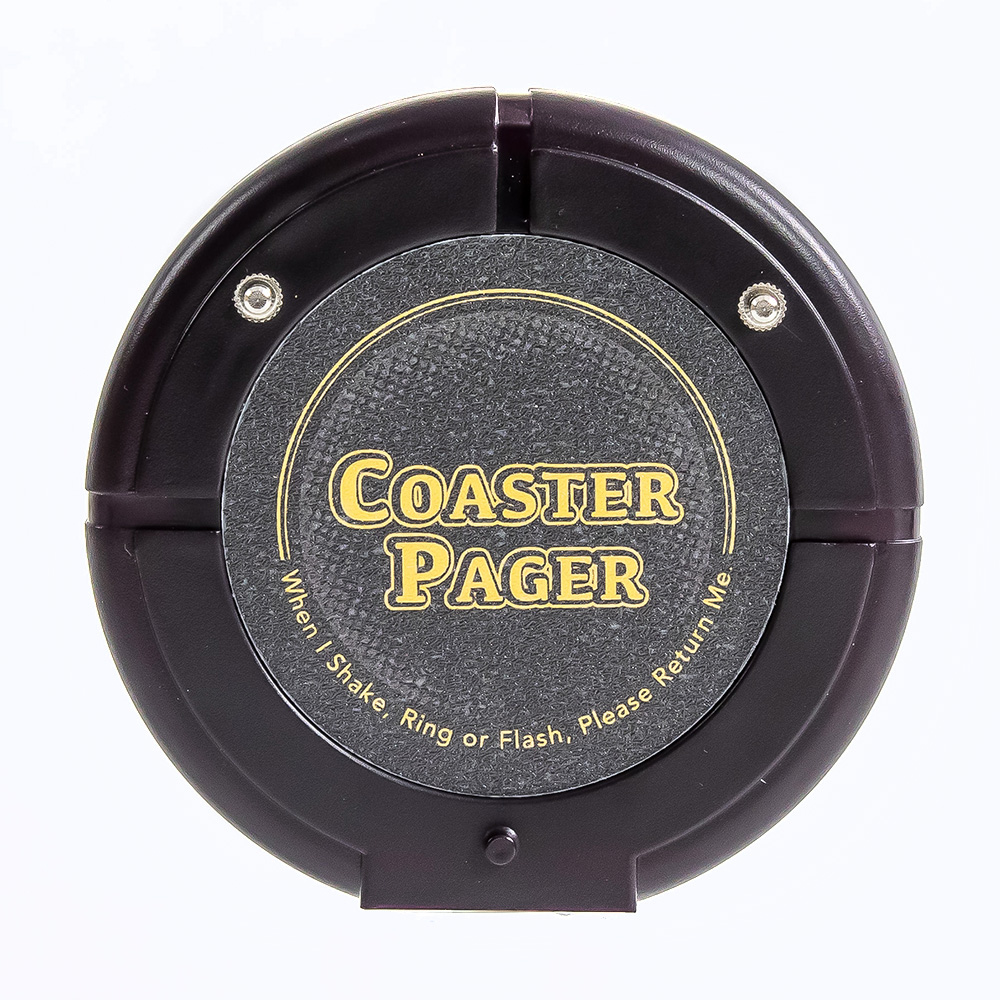 Wireless coaster guest pager system for food truck restaurant church food court
