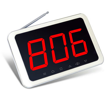 Wireless calling system digital number display receiver with 1 called number in 3 digits