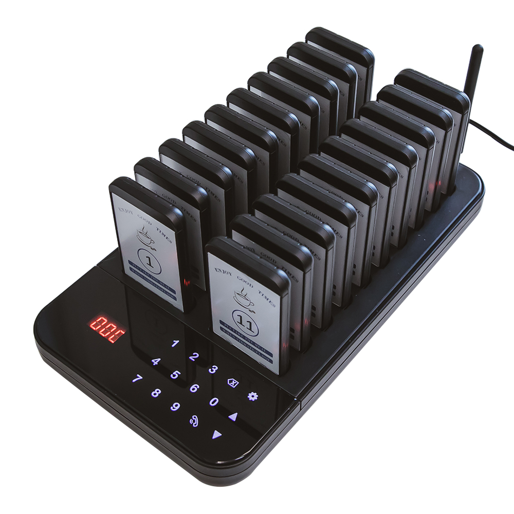Waterproof Restaurant Pager System Wireless Pager Buzzer Beeper Calling System 20 Buzzers