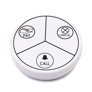 Self-generating electricity wireless calling system restaurant table buzzer white waiter call button with no lithium battery or dry battery
