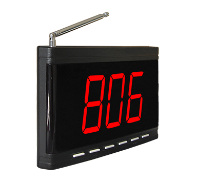 Wireless calling system digital number display receiver with 1 called number in 3 digits