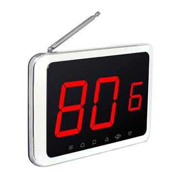 Wireless calling system digital number display pager receiver with 1 called number in 2 digits