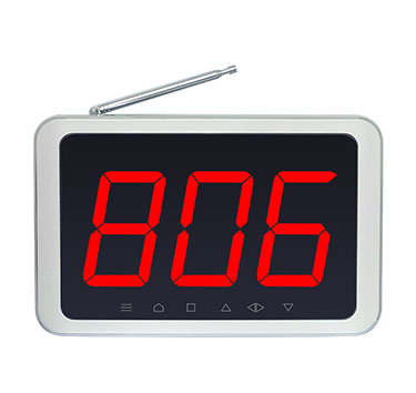 Wireless calling system digital number display receiver with 1 called number in 3 digits