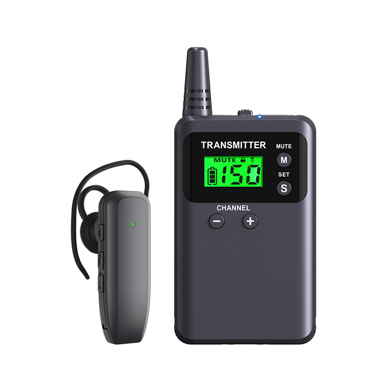 Mini Earpiece Tour Guide System Tourists Receiver 919R with UV Disinfection Charging Case