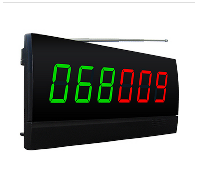 Wireless calling system number display panel screen monitor with 2 called numbers in 6 digits